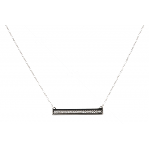 Witgouden collier met diamant