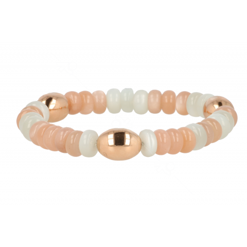 Sundrops | Bracelet Pink gold | Moonstone pink & White