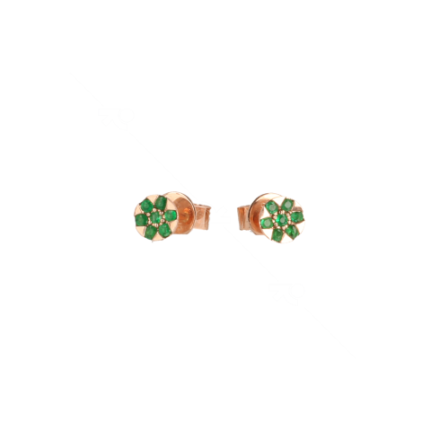 Yeva | 14carat Pinkgold Earrings | Emerald 