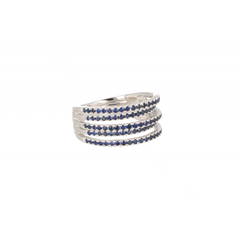 Yeva | 14carat Whitegold Ring | Blue Sapphire