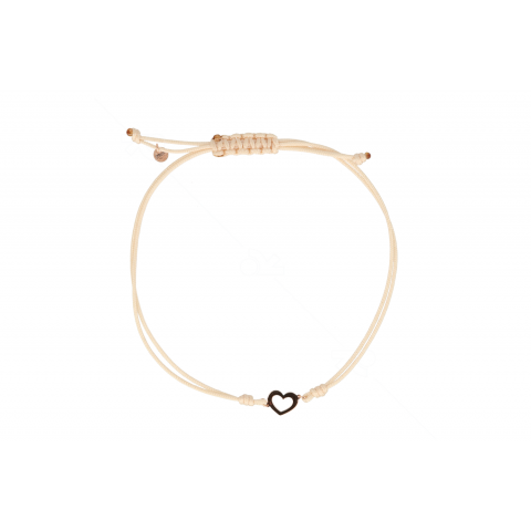 Kek | Bracelet 14 carat Pinkgold Heart | Beige