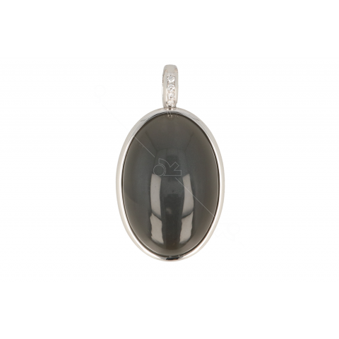 Sundrops | Pendant 18 Carat White Gold Moonstone Oval | 28x20mm