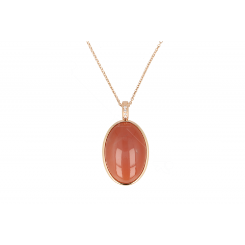 Sundrops | Pendant 18 Carat Pinkgold Moonstone Oval | 28x20mm