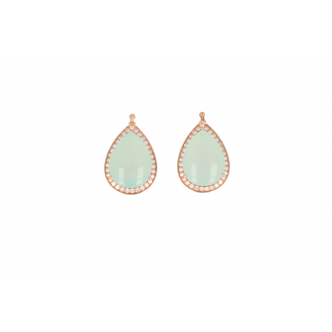 Varivello Pendants Pink Gold | Chalcedony & Diamonds