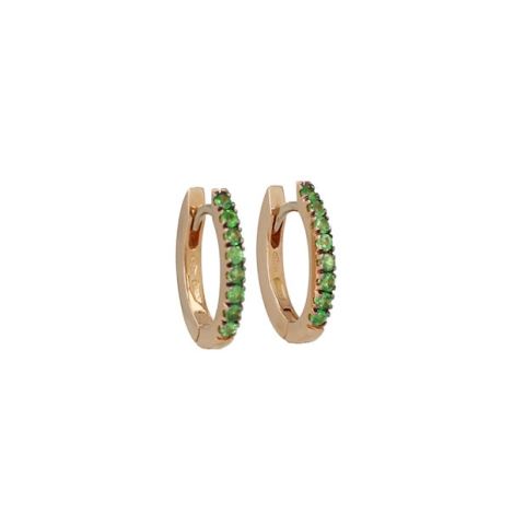 Varivello Fine Line | Pink Gold Earrings | Small Tsavorite 