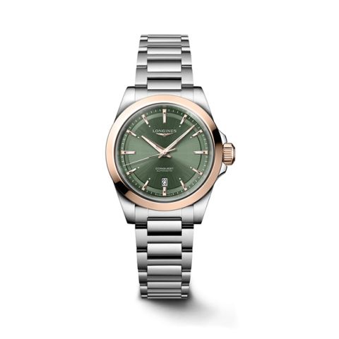 Longines Conquest Green 18k Pink gold Cap L3.320.5.02.6