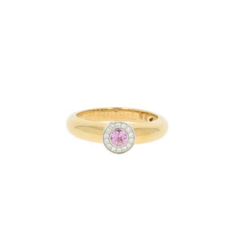 LUX | Ring 18 Karat Yellow Gold | Diamonds 18 Carat Pink Sapphire 