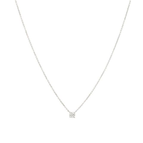 Lux | Necklace Solitaire 14 Carat White Gold | Diamond 0.21ct