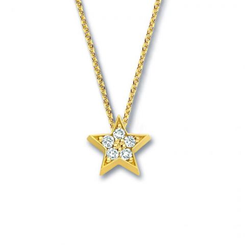 Minitials One Pavé Star Necklace | 18ct Gold
