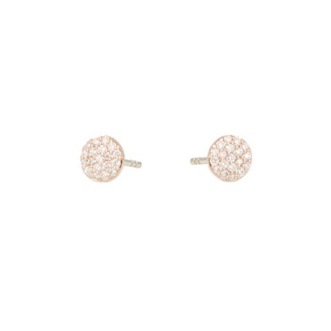 Yeva | Ear studs Pink Gold | Diamond Pavé