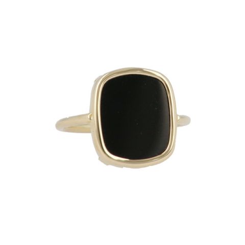 Sundrops | Ring 14 Carat Yellow Gold | Onyx 15 x 13 mm