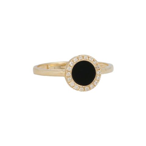 Sundrops | Ring 14 Carat Yellow Gold | Diamond Onyx