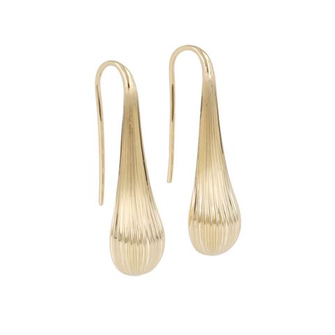 Dot | Earrings 14 Carat Yellow Gold | Pleated Drops