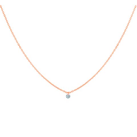 360° Necklace | Solitaire diamond Pink Gold