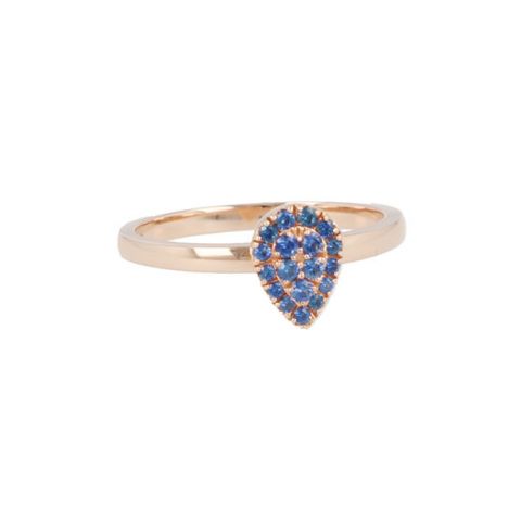 Yeva | Ring Pink Gold | Sapphire Drop