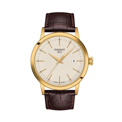 Tissot Classic Dream ivory/leather | 42mm T129.410.36.261.00
