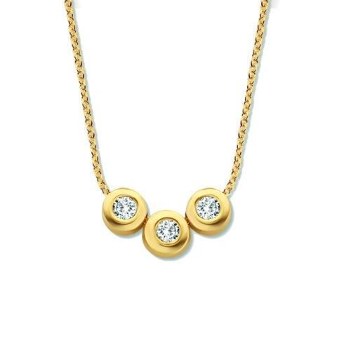 Minitials Three Diamond Necklace | 18ct Gold