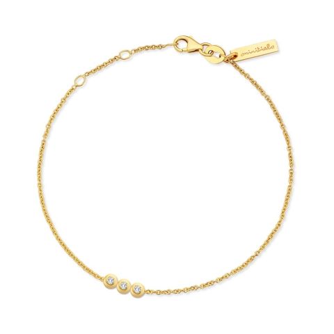 Minitials Three Diamond Chain Bracelet | 18ct Gold