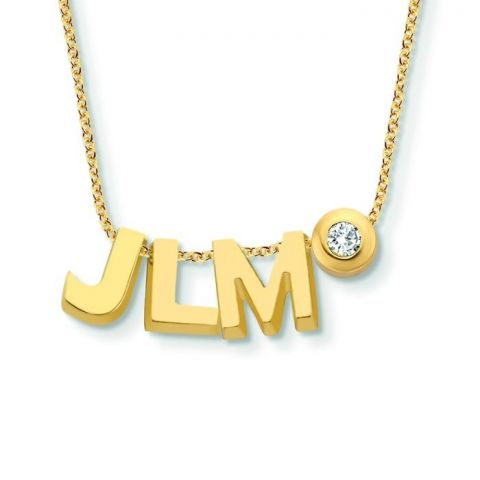 Minitials Three Signature Diamond Necklace | 18ct Gold