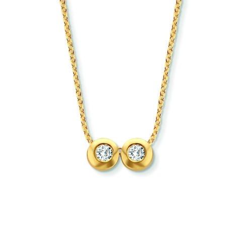 Minitials Two Diamond Necklace | 18ct Gold