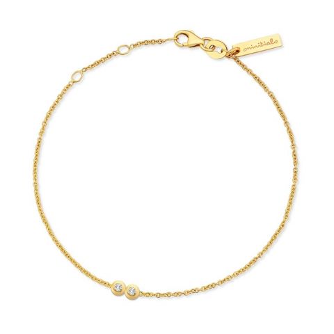Minitials Two Diamond Chain Bracelet | 18ct Gold