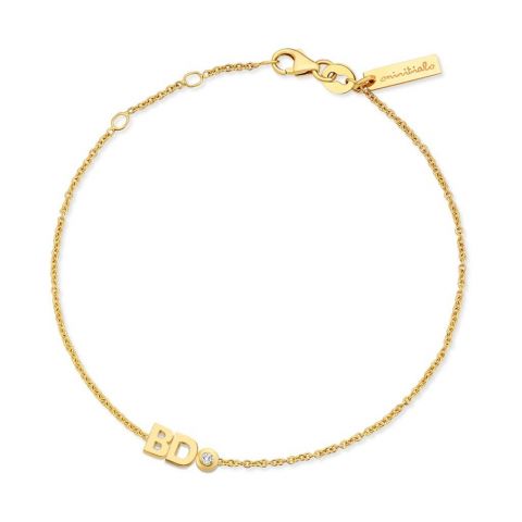 Minitials Two Signature Diamond Chain Bracelet | 18ct Gold