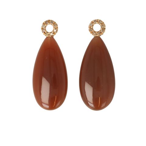 Varivello Pendants | Champagne Diamonds & Moonstone | 28 x 14 mm