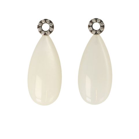 Varivello Pendants | Diamonds & White Moonstone | 28 x 14 mm