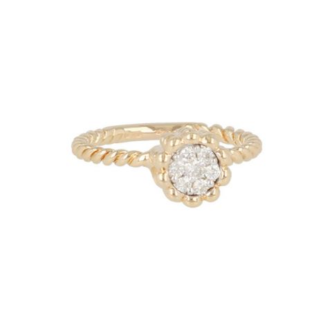 Yeva | Ring Pink Gold | Small Twist Diamonds 
