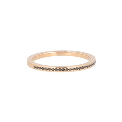 Yeva | 18carat Pinkgold Alliance Ring | Black Diamond