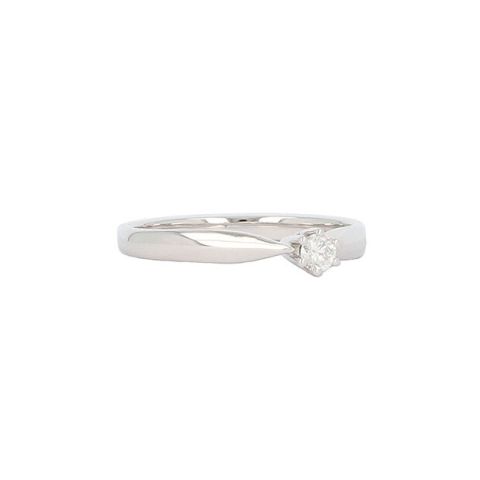 W | Diamond Solitaire Ring White Gold | 0.10ct