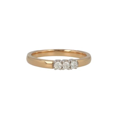 W | Diamond Alliance Ring Pink Gold | 3 x 0.05ct