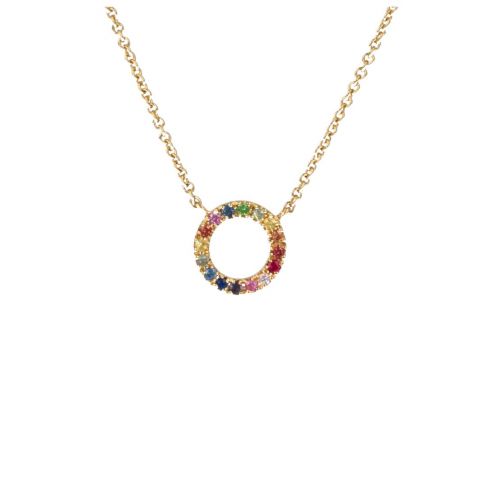 Yeva | necklace yellow gold open heart | Rainbow